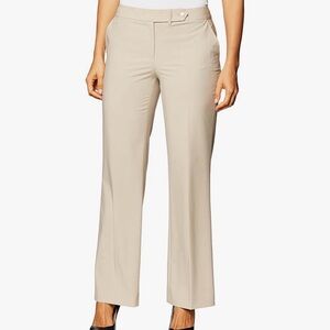Calvin Klein Women's Beige Straight-Leg Dress Trousers